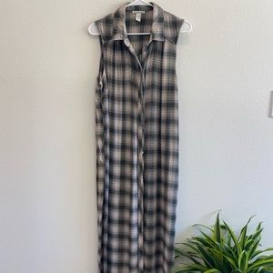 Plaid long shirt sleeve blouse